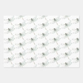 Chic Blue Dragonfly Dream Birthday Inpakpapier Vel (Voorkant 3)