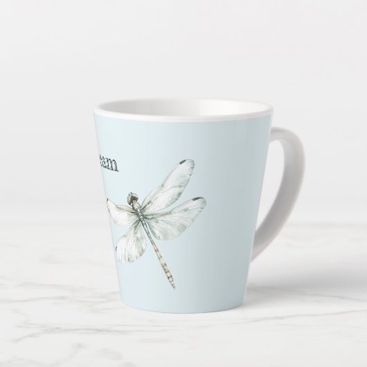 Chic Blue Dragonfly Dream Latte Mok (Rechterhoek)