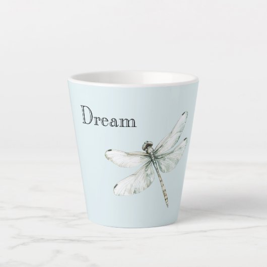 Chic Blue Dragonfly Dream Latte Mok (Voorkant)