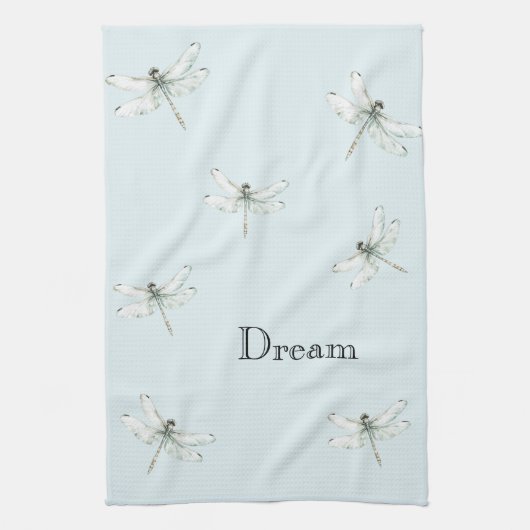 Chic Blue Dragonfly Dream Theedoek (Verticaal)