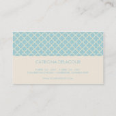 Chic Blue en Ivory Moroccan Pattern Visitekaartje (Achterkant)