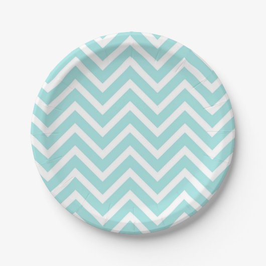 Chic Blue en White Chevron Pattern Bord (Voorkant)