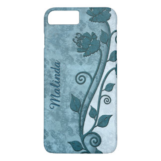 Chic Blue Floral Imprimer iPhone 7 Plus Coque