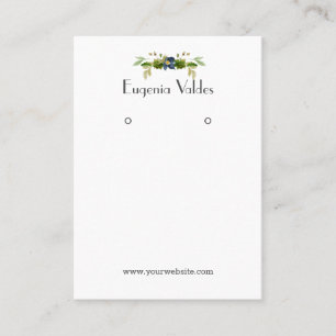 Chic Blue Flower Earring Display Visitekaartje