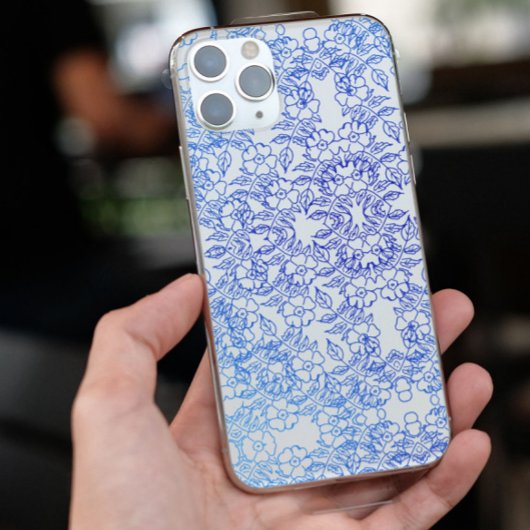 Chic Blue Flower, uniek esthetisch draaipatroon Case-Mate iPhone Case