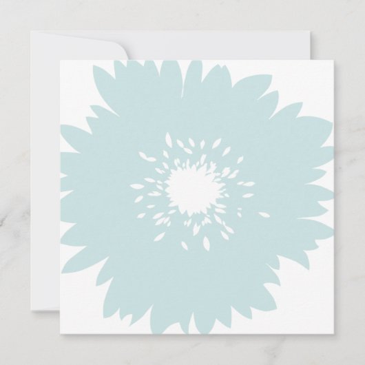 Chic Blue Flower Verjaardag Kaart (Voorkant)