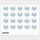 Chic Blue Flowers Hart Sticker (Vel)