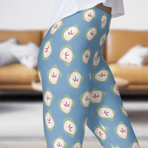 Chic Blue Frost Sepal en Stijl Bloemenpatroon Leggings
