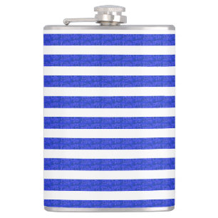 Chic Blue geometrische strepen Heupfles