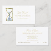 Chic Blue Glitz Horglass Beauté Salon Rendez-vous (Devant / Derrière)