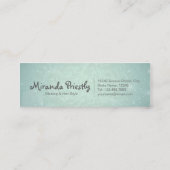 Chic Blue Gold Lashes Script Makeup Artist Mini Visitekaartje (Achterkant)