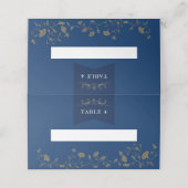 Chic Blue Gold Library Chapitre Mariage Cartes de  (Extérieur déplié)