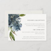 CHIC BLUE GREEN GOLD FLORAL WATERVERF RECEPT INFORMATIEKAARTJE (Voorkant / Achterkant)