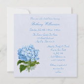 Chic  Blue Hydrangea Flower Vrijgezellenfeest Kaart (Achterkant)