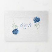 Chic Blue Hydrangea Mariage Invitation Tri-Fold (Page de couverture)