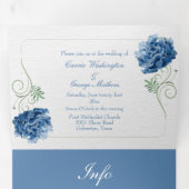 Chic Blue Hydrangea Mariage Invitation Tri-Fold (Intérieur en premier)