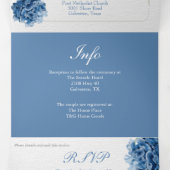 Chic Blue Hydrangea Mariage Invitation Tri-Fold (Intérieur au milieu)