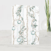 Chic Blue Kerst Ornamenten Kaart (Achterkant)