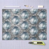 Chic Blue Kerstballen Silver Sparkles Tissuepapier (Craft)