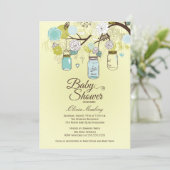 Chic blue mason passief baby shower kaart (Staand voorkant)