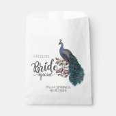 Chic Blue Peacock Bride Squad Bedankzakje (Voorkant)