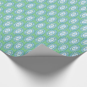 Chic Blue  Periwinkle Floral Pattern Cadeaupapier