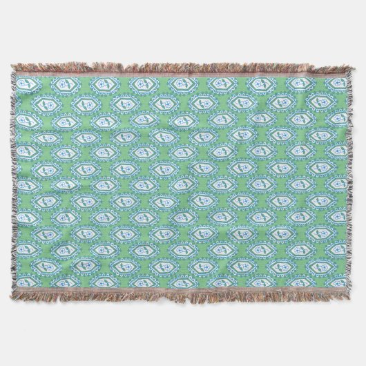 Chic Blue  Periwinkle Floral Pattern Deken (Voorkant)