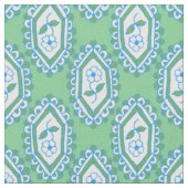 Chic Blue Periwinkle Floral Pattern Stof (Close Up)