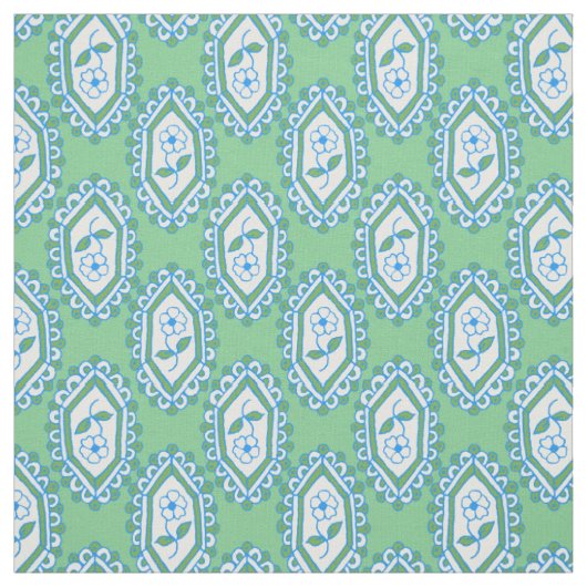 Chic Blue Periwinkle Floral Pattern Stof (Swatch)