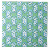 Chic Blue  Periwinkle Floral Pattern Tegeltje (Voorkant)
