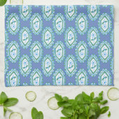 Chic Blue Periwinkle Floral Pattern Theedoek (Gevouwen)
