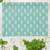 Chic Blue Periwinkle Floral Pattern Theedoek (Gevouwen)