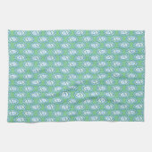 Chic Blue Periwinkle Floral Pattern Theedoek (Horizontaal)