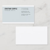 Chic Blue Plain New Gothic Font Professional Visitekaartje (Voorkant / Achterkant)