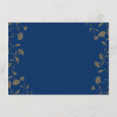 Chic Blue QR Code Wedding Kaart Invoegen (Achterkant)