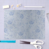 Chic Blue Roses Bloem Zilveren Glans Tissuepapier (Craft)