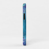 Chic Blue roze irdescent glitter monogram Case-Mate iPhone Case (Achterkant/rechts)