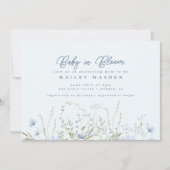 Chic Blue Sky Wildflower Boy Baby shower Kaart (Voorkant)