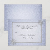Chic Blue Snowflake Weddenschapskaart RSVP Kaartje (Voorkant / Achterkant)