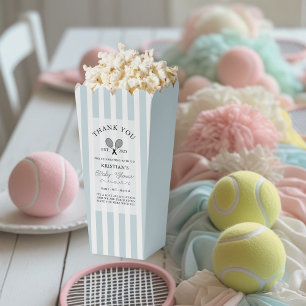 Chic Blue Stripes Tennis Bedankt Baby shower Bedankdoosjes