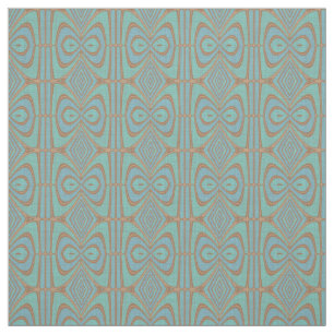 Chic Blue Turquoise Nouveau Deco Patroon Stof