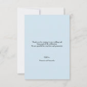 Chic Blue Wedding Custom 2 foto's Bedankkaart (Achterkant)