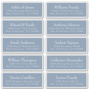 Chic  Blue Wedding Guest Adresetiketten Sticker
