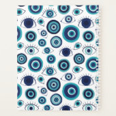 Chic Blue White Greek Evil Eye Monogram (Dos)