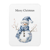 Chic Blue White Snowman Kerstmis Magneet (Verticaal)