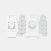 Chic Blue Wildflower Waterverf Crest Afstuderen Bedankdoosjes (Uitgevouwen)