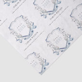 Chic Blue Wildflower Waterverf Crest Afstuderen Tissuepapier (Detail)