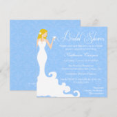 Chic Blue Wine Damask Bridal Shower Invitation (Devant / Derrière)