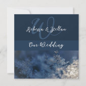 Chic Blue Winter Wedding Invitation (Devant)