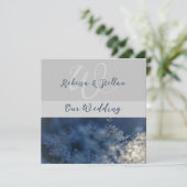 Chic Blue Winter Wedding Invitation (Debout devant)